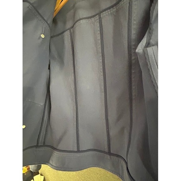 Saks Fifth Avenue Sport Blue Utility Jacket Gold Buttons Womens Size 6 - Picture 11 of 11